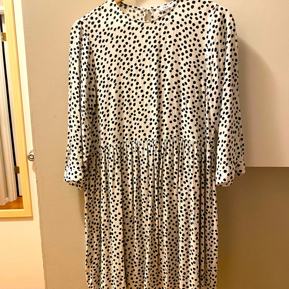 Zara Black and White Polka Dot dress